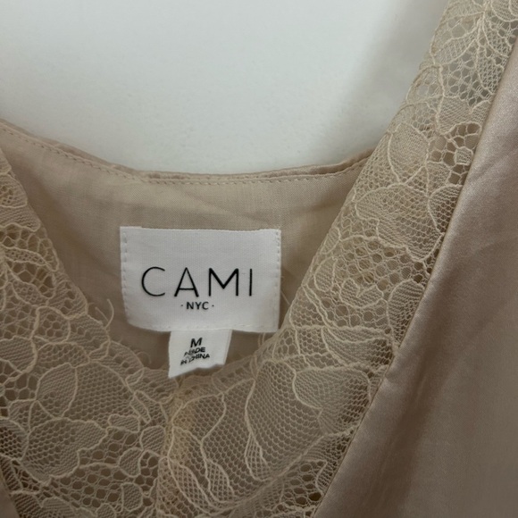Cami NYC The Racer Lace Beige Lace 100% Silk Cami Top size medium 90s preppy - Picture 10 of 16